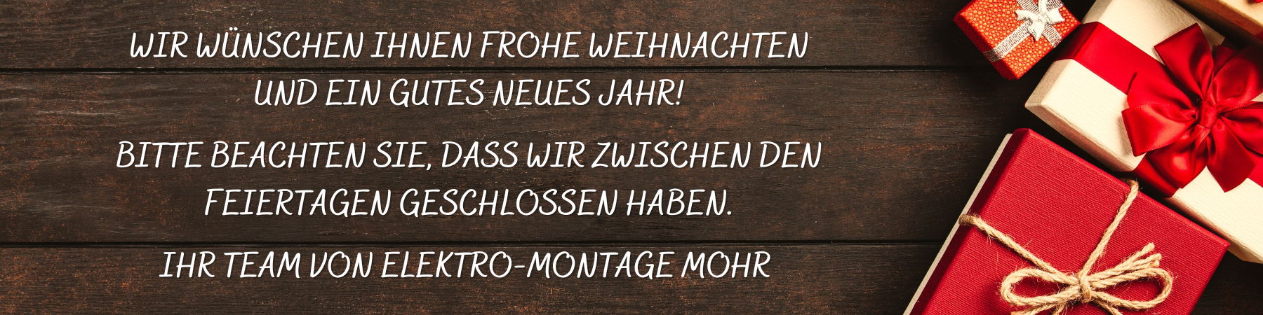 Wir wünschen frohe Weihnachten.